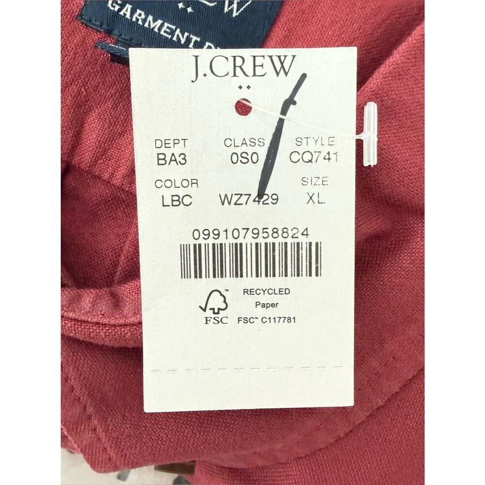NWT J. Crew Slim Untucked Broken-in Organic Cotton Oxford Shirt Size XL